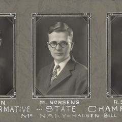 Debate team, affirmative, 1927