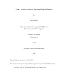 Essays in International Trade and Labor Markets