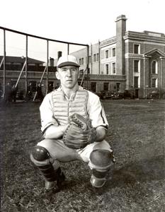 Bob Wilson in catcher's gear