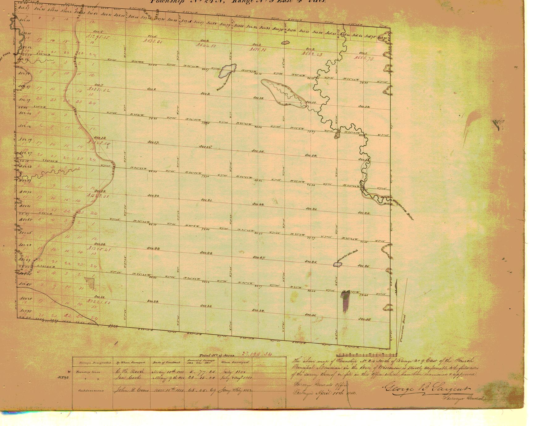 [Public Land Survey System map: Wisconsin Township 24 North, Range 09 East]
