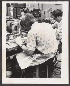Students at work in shop area
