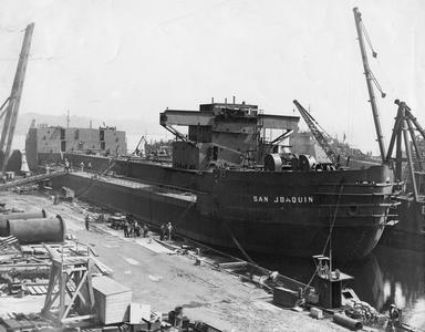 San Joaquin at dock at Barnes Shipbuilding Company