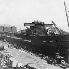 San Joaquin at dock at Barnes Shipbuilding Company