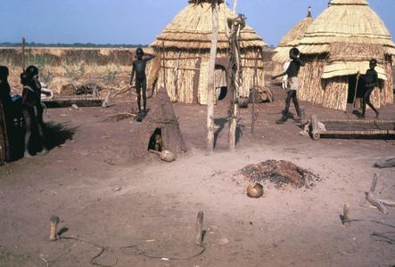 Earthen Doll Houses in Courtyard of Temporary Dry Season Shelters