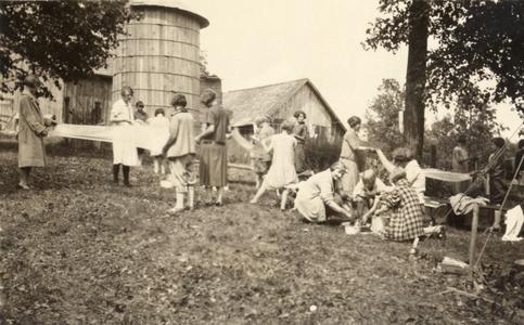 Women in farmyard