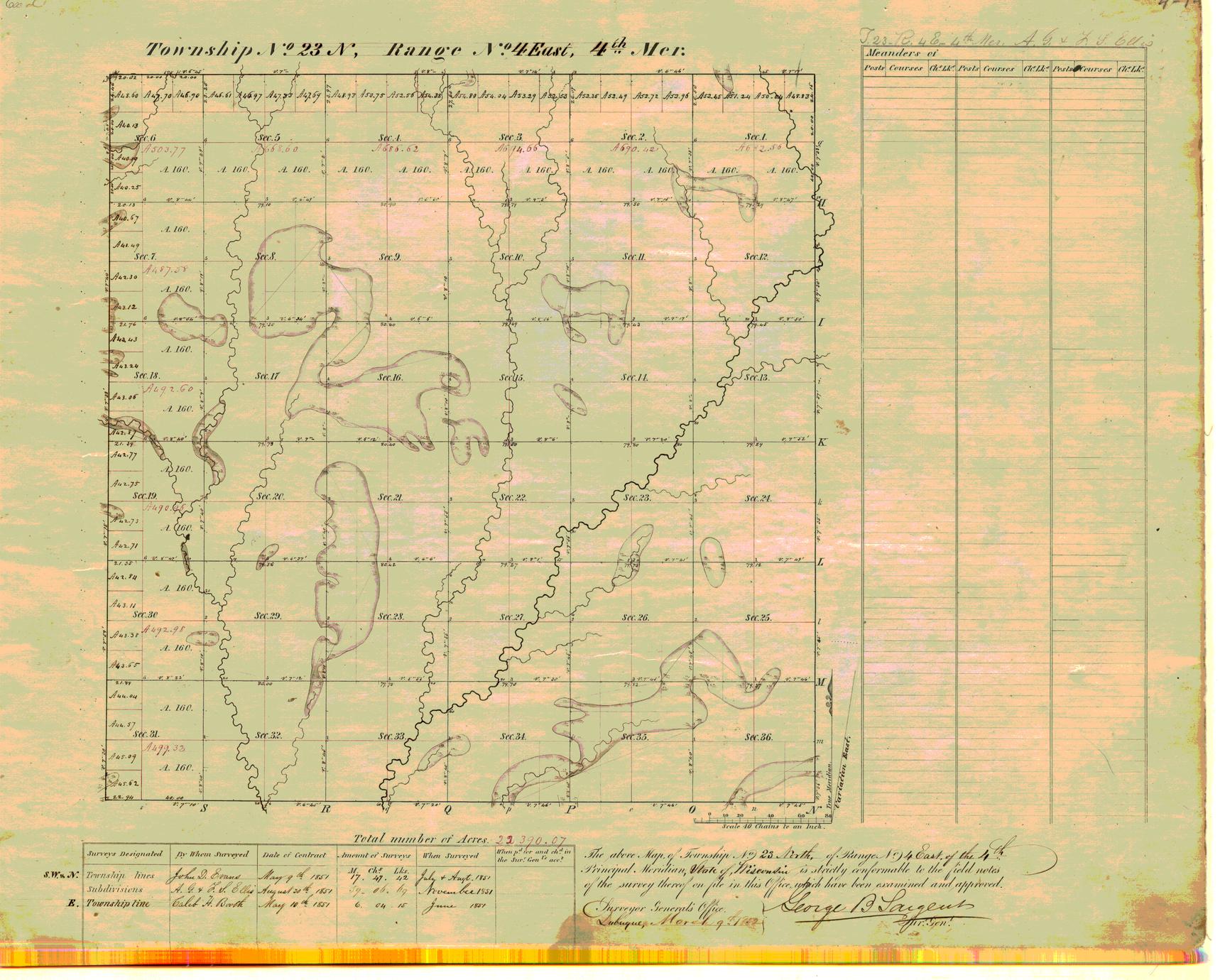 [Public Land Survey System map: Wisconsin Township 23 North, Range 04 East]
