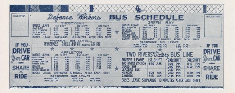 Defense workers bus schedule