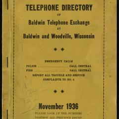 Telephone directory for Baldwin and Woodville, Wisconsin