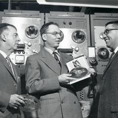 Jack Stiehl, Noel Thompson, E. Engberg, at WHA radio.