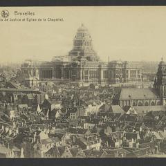 Bruxelles  : Panorama (Palais de Justice et Eglise de la Chapelle)