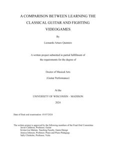 A COMPARISON BETWEEN LEARNING THE CLASSICAL GUITAR AND FIGHTING VIDEOGAMES