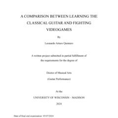 A COMPARISON BETWEEN LEARNING THE CLASSICAL GUITAR AND FIGHTING VIDEOGAMES