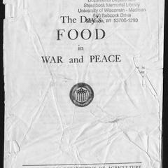 The Day's food in war and peace