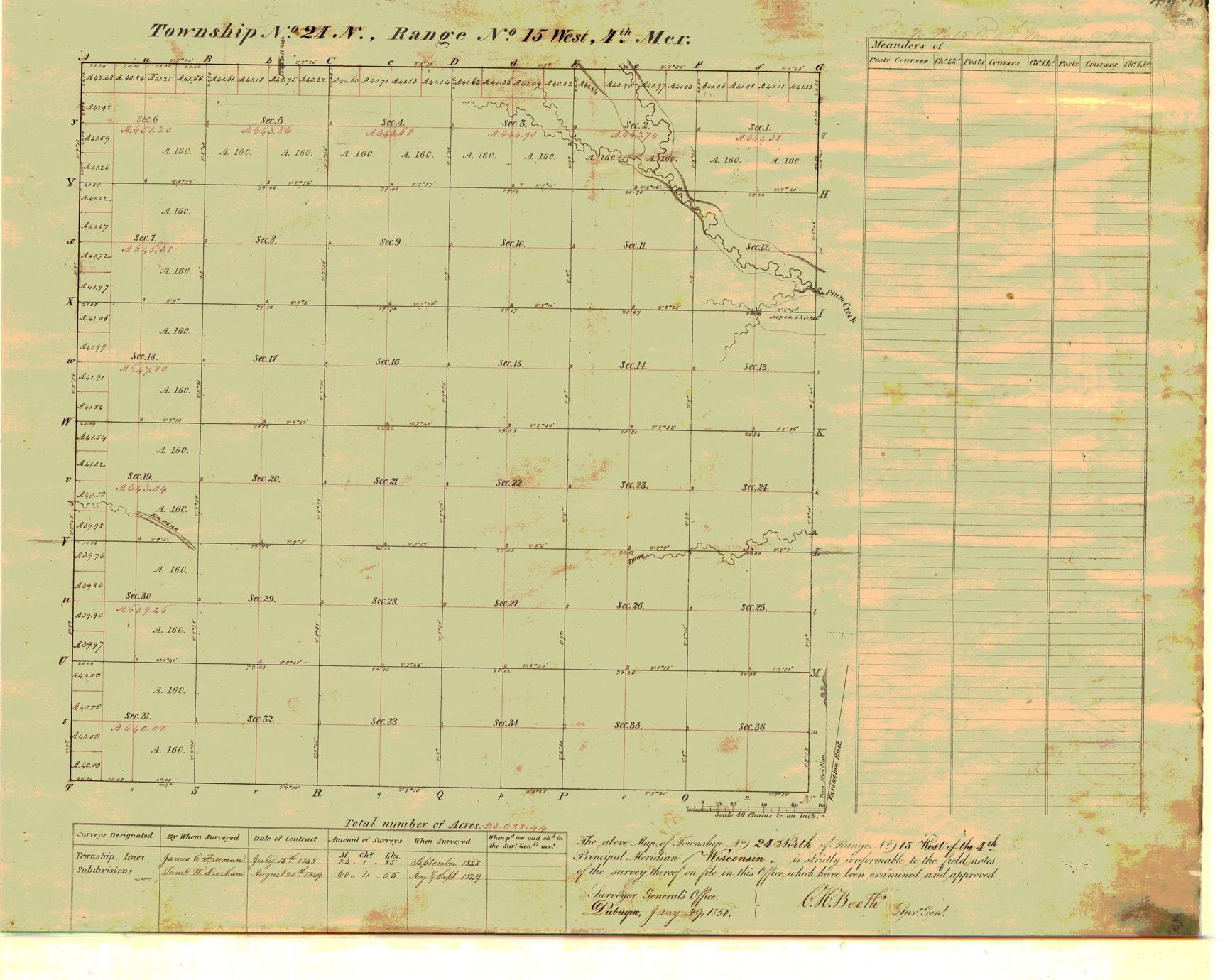 [Public Land Survey System map: Wisconsin Township 24 North, Range 15 West]