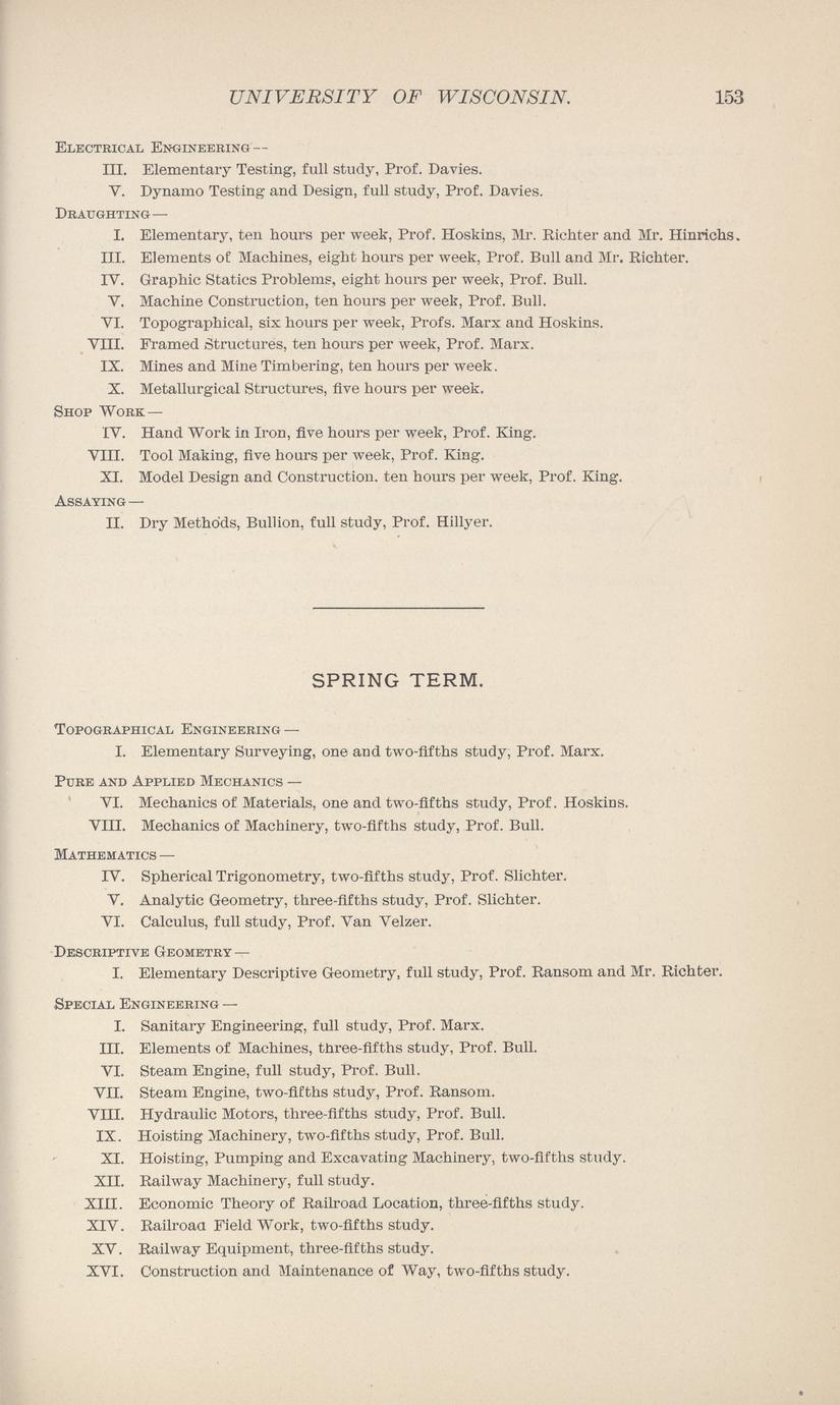 Catalogue of the University of Wisconsin, 18901891 1891 Full view