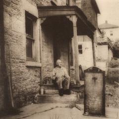 Mr. Kessler on his stoop in Mineral Point, Wisconsin