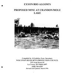 What you should know about Exxon/Rio Alcom's proposed mine at Crandon/Mole Lake