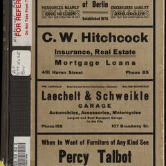 Farrell-McCoy's Berlin city directory, 1915-1916. Containing an alphabetically arranged list of business firms and private citizens; street directory; street and avenue guide; miscellaneous directory; city and county officers; rural routes; churches; colleges; public and private schools; banks; railroads; secret and benevolent societies, etc., etc. and a complete classified business directory