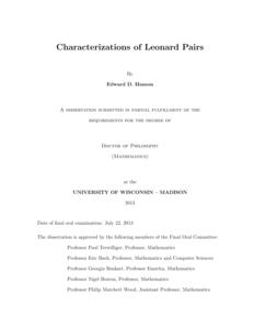 Characterizations of Leonard Pairs