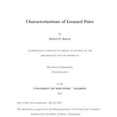Characterizations of Leonard Pairs