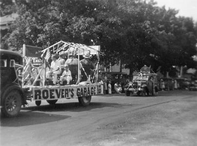 Centennial Parade Float Roever's Garage. Rochester, Wisconsin