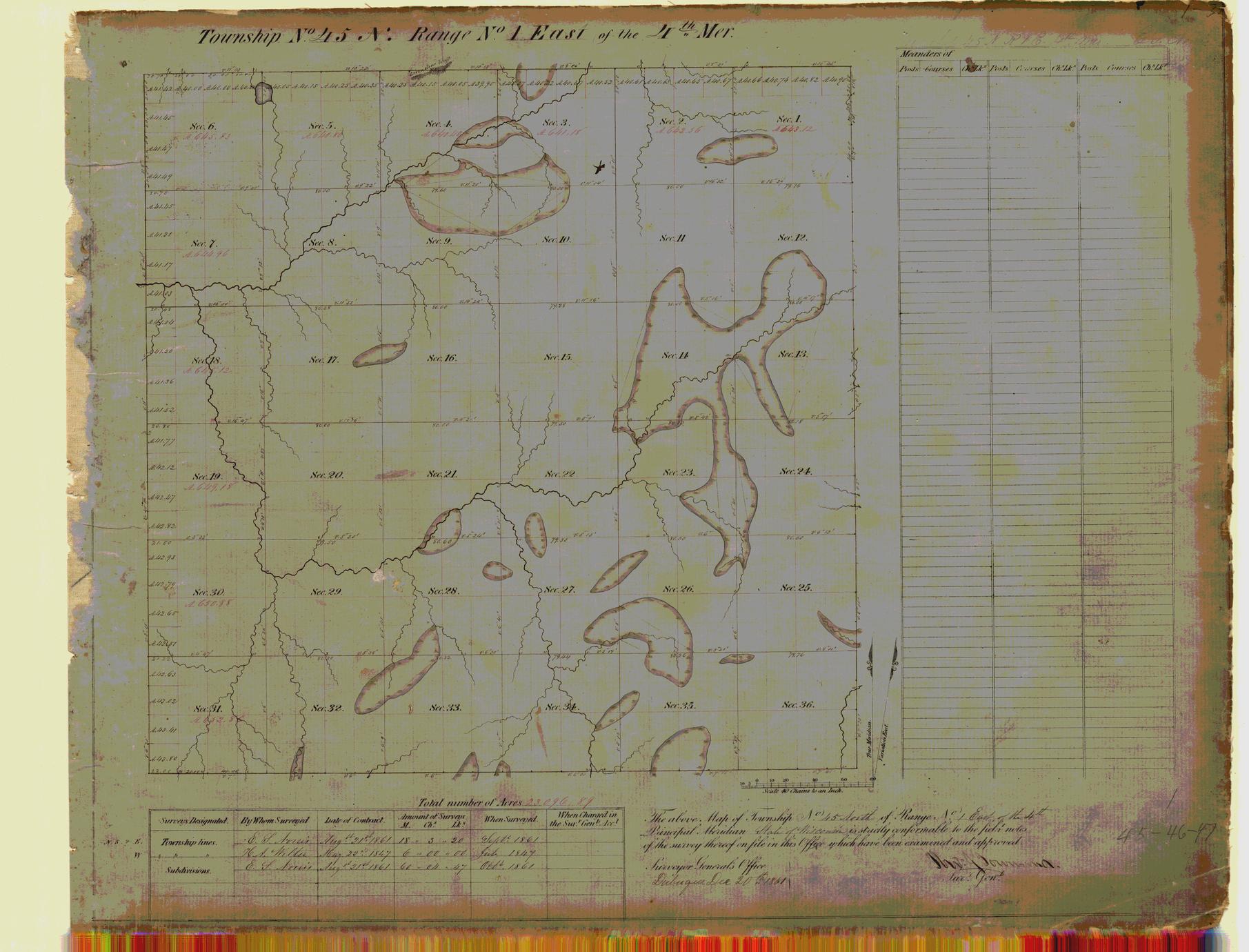 [Public Land Survey System map: Wisconsin Township 45 North, Range 01 East]