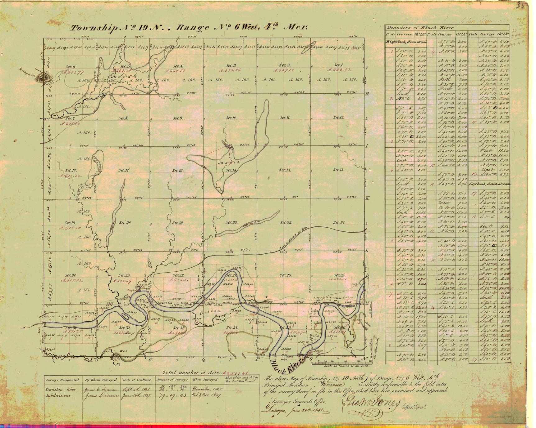 [Public Land Survey System map: Wisconsin Township 19 North, Range 06 West]