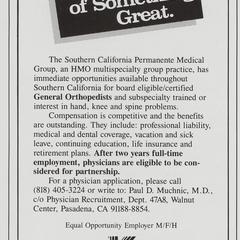 Southern California Permanente Medical Group advertisement