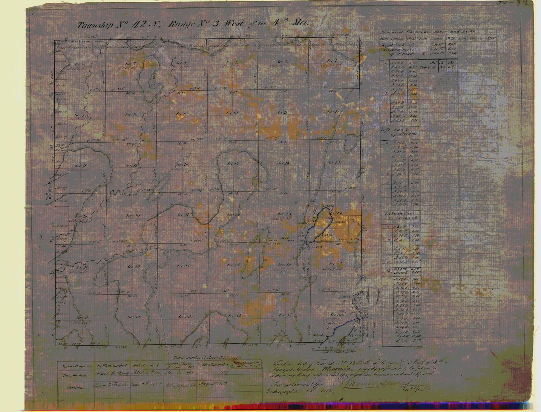 [Public Land Survey System map: Wisconsin Township 42 North, Range 03 West]