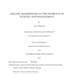 Aquatic macrophytes at the interface of ecology and management