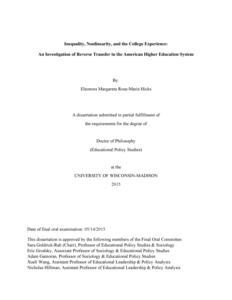 Inequality, Nonlinearity, and the College Experience: An Investigation of Reverse Transfer in the American Higher Education System