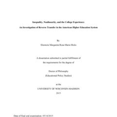Inequality, Nonlinearity, and the College Experience: An Investigation of Reverse Transfer in the American Higher Education System