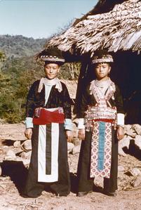Two White Hmong young women in Houa Khong Province