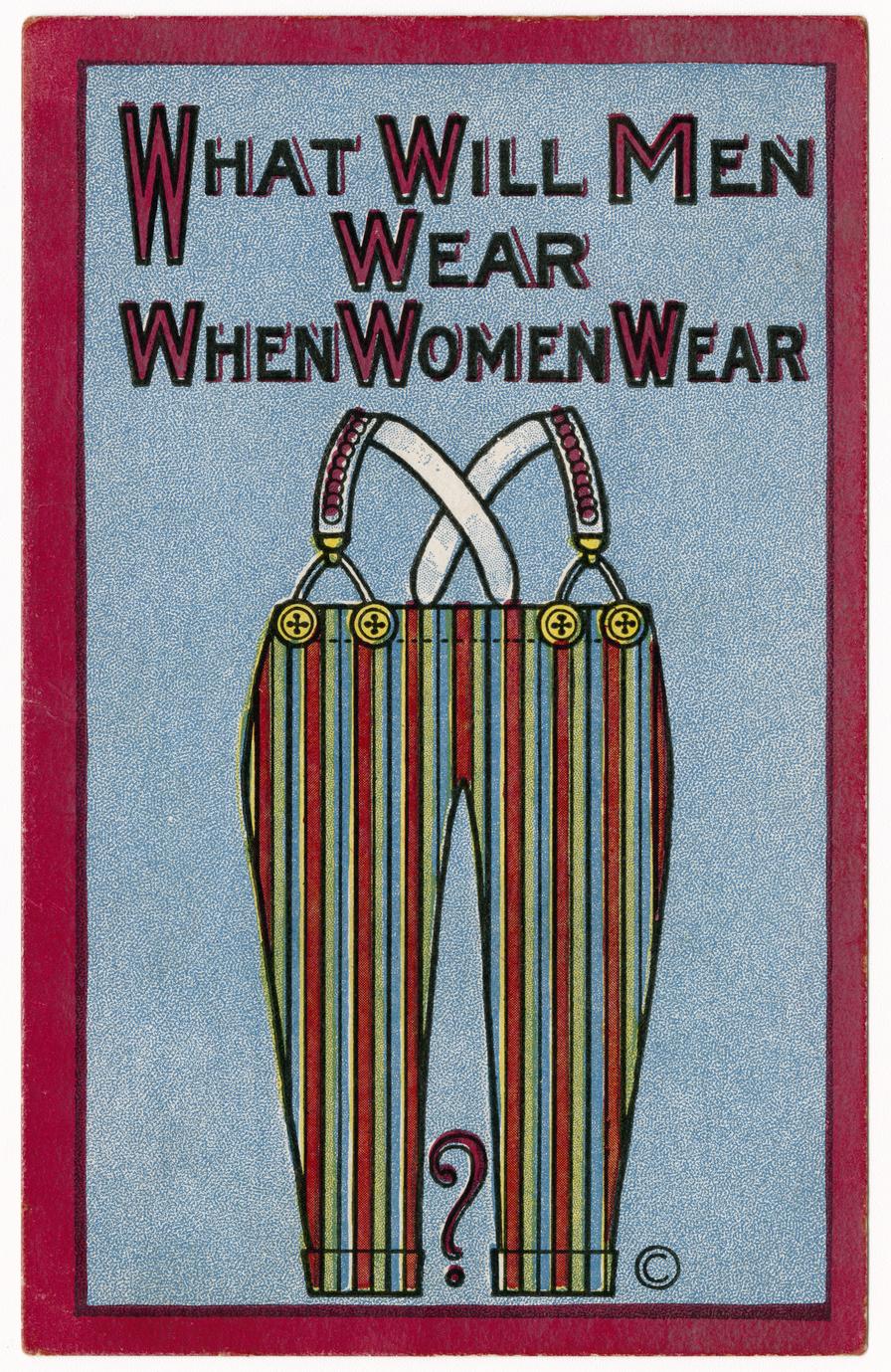 What will men wear, suffrage postcard (1 of 2)