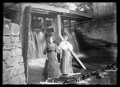 Women at mill dam