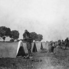 Soldiers of the US Army's 15th Infantry Regiment have set up their tents at the base.