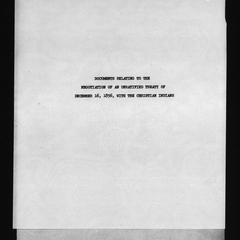 Documents relating to the negotiation of an unratified treaty of December 16, 1856, with the Christian Indians