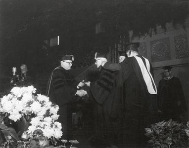 Oscar G. Mayer Sr. receiving honorary degree