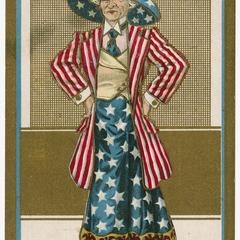 Uncle Sam, suffragee, Suffragette Series no.6 postcard