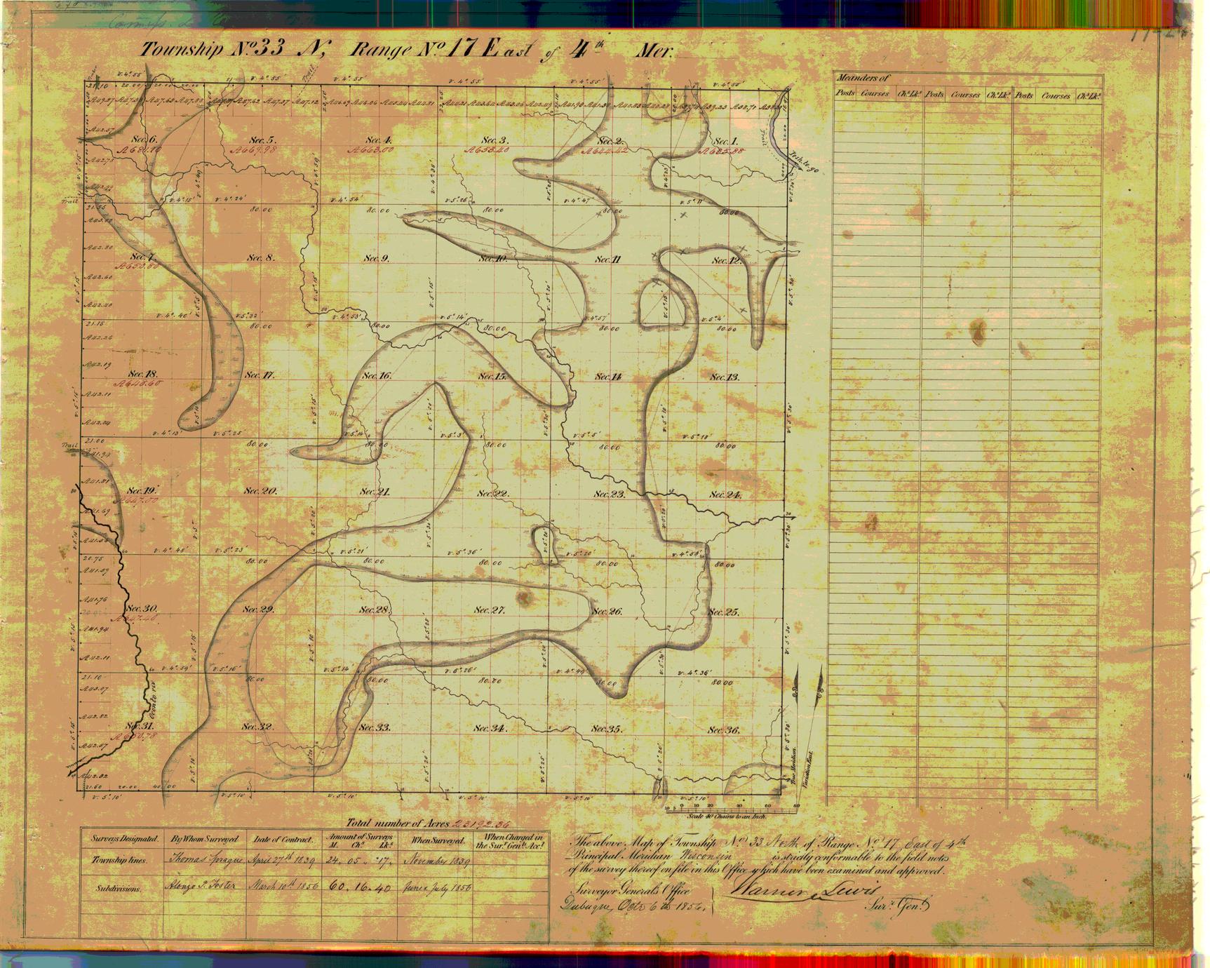 [Public Land Survey System map: Wisconsin Township 33 North, Range 17 East]