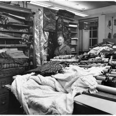 Helen Louise Allen in her textile collection