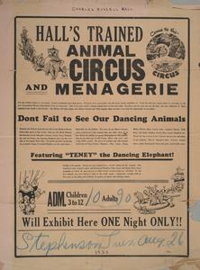 Hall's trained animal circus and menagerie