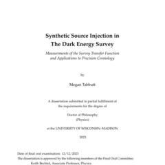 Synthetic Source Injection in The Dark Energy Survey Measurements of the Survey Transfer Function and Applications to Precision Cosmology