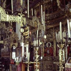 Zographou monastery iconostasis in the catholicon interior