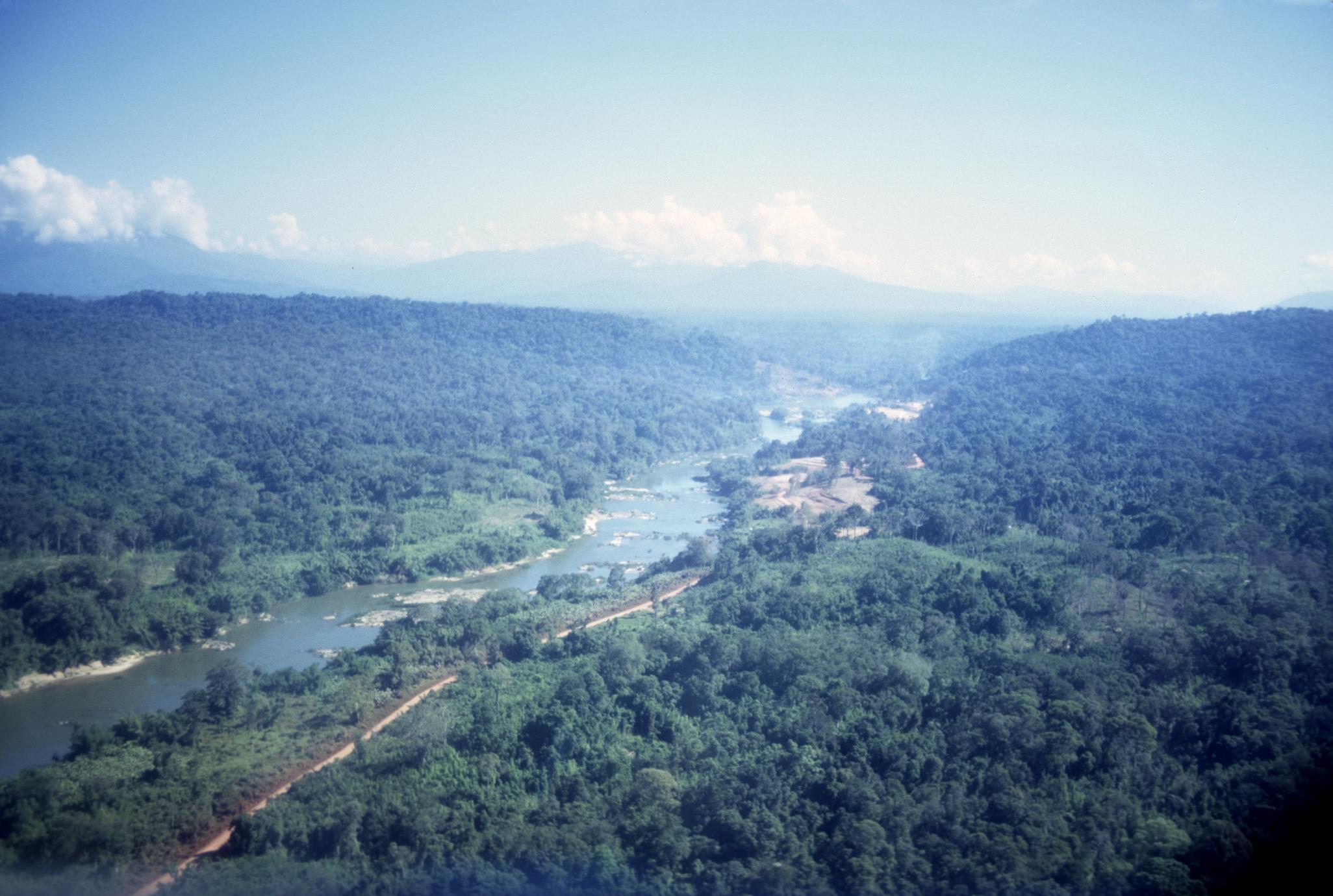 Aerial view of Nam Ngum River