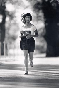 Woman jogging on Lakeshore Path