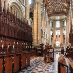 Peterborough Cathedral nave to choir looking east