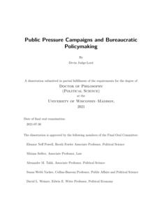 Public Pressure Campaigns and Bureaucratic Policymaking