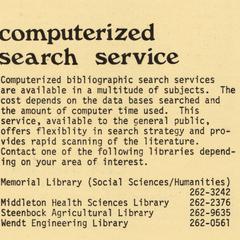 Library services for faculty handout