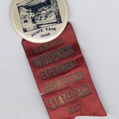 Wisconsin State Fair pin, 1907